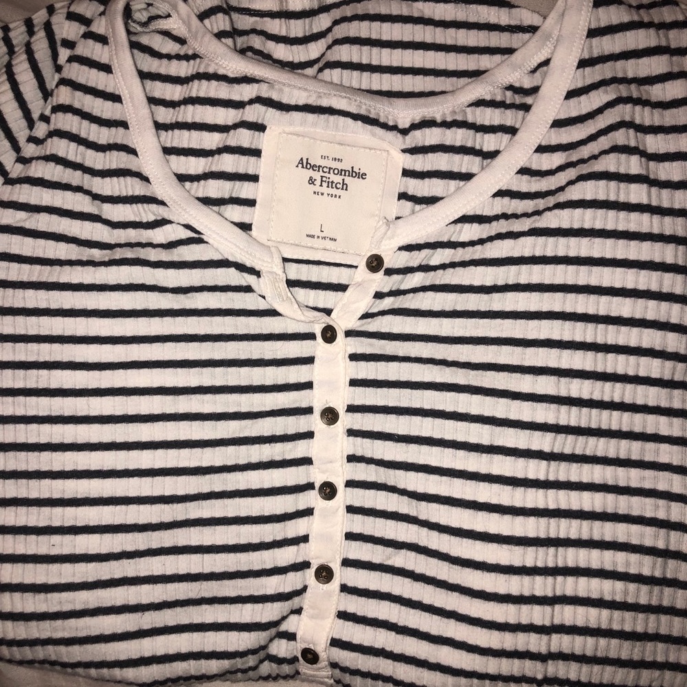 A&F Striped long sleeve thermal